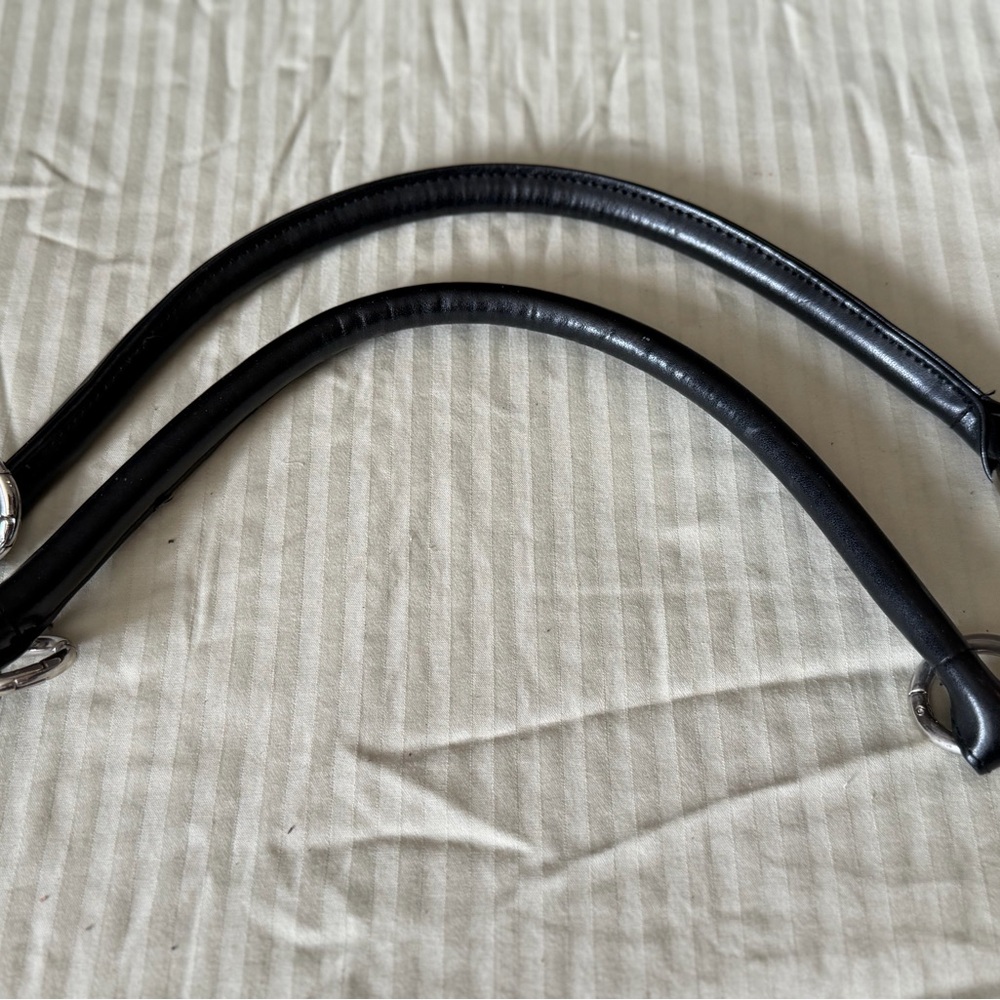 Miche Black Leather Bag Handles - PREOWNED